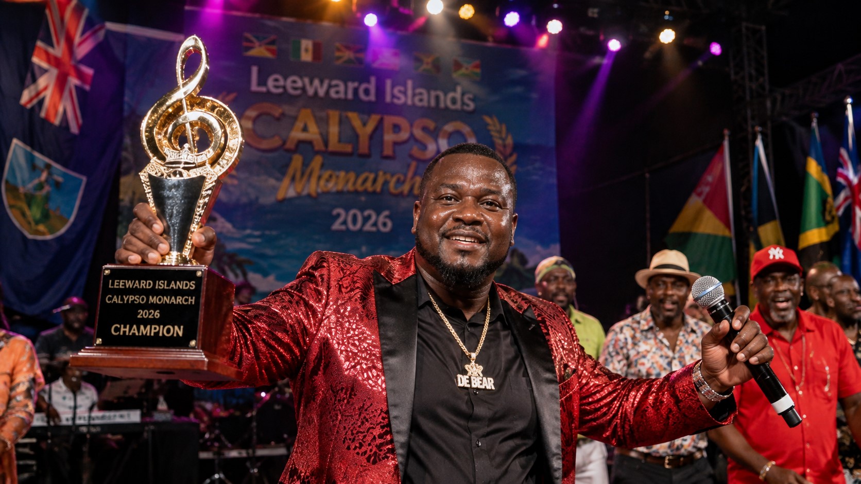 Montserrat Entertainment: De Bear Returns Home as Leeward Islands Calypso Champion