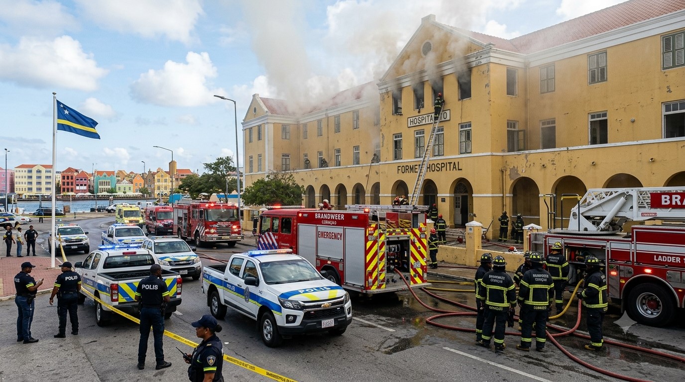 Curaçao Breaking News: Fire Breaks Out at Former SEHOS Hospital in Willemstad