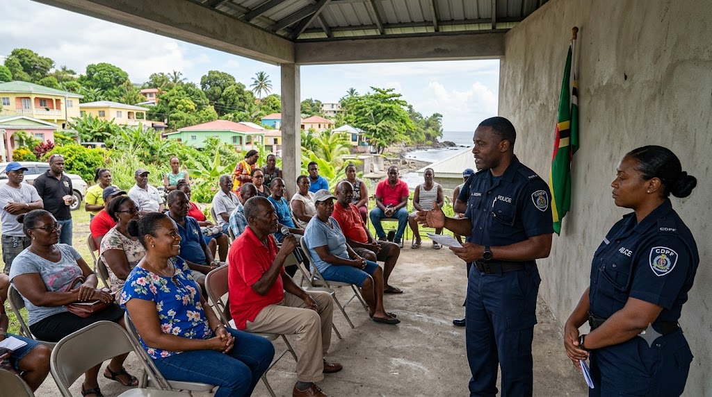 Dominica Police Take Community Safety Message to Pointe Michel