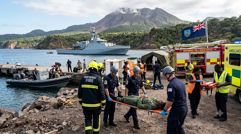 HMS Trent Arrives in Montserrat for Major Disaster Response Exercise